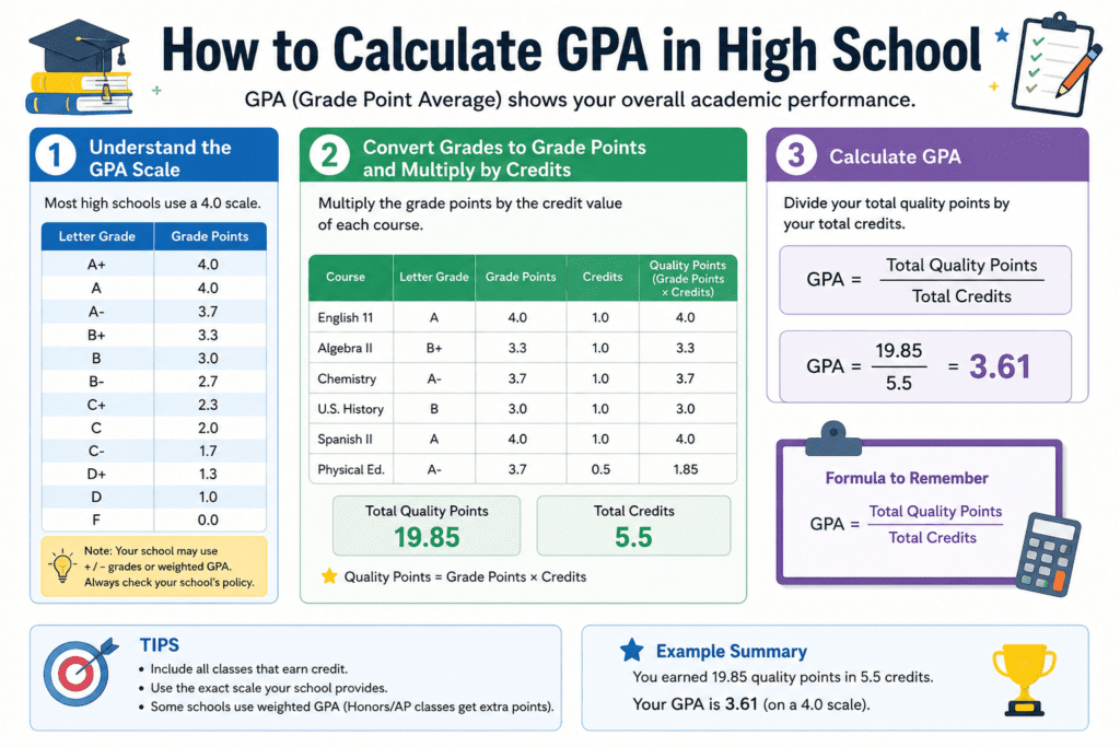 How to calculate GPA in high school